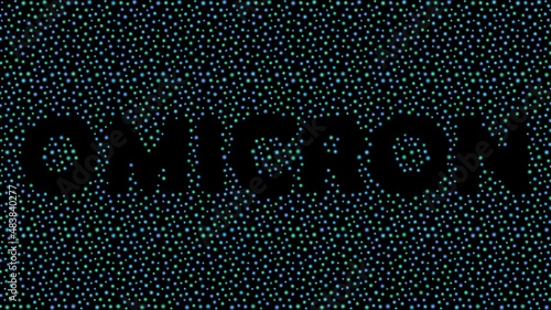 Omicron B.1.1.529 new coronavirus SARS-CoV-2 lettering with virus glyph symbol background vector illustration