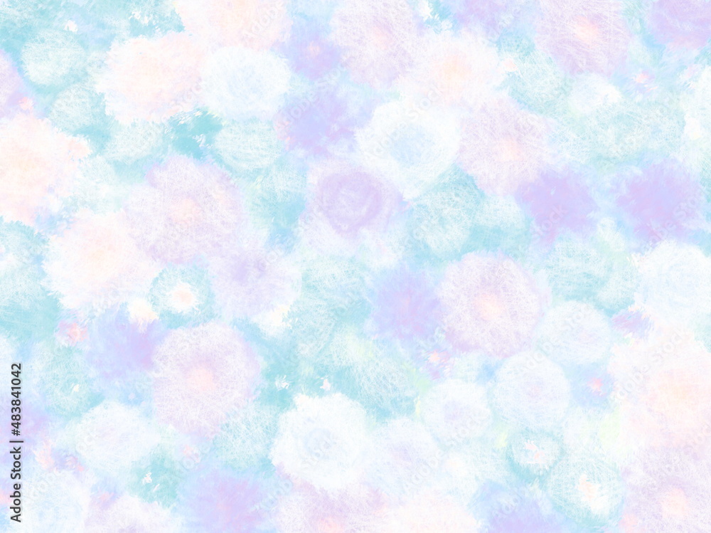 Cold color flowers drawn with pastels and chalk. Cold color flowers drawn with pastels and chalk.