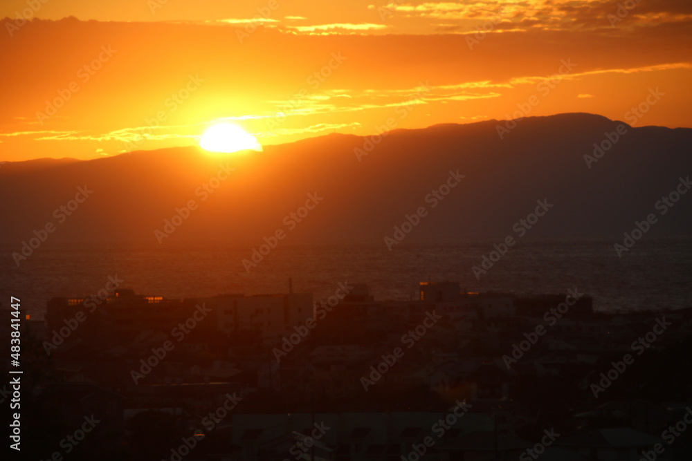 sunset over the city sunset over the city