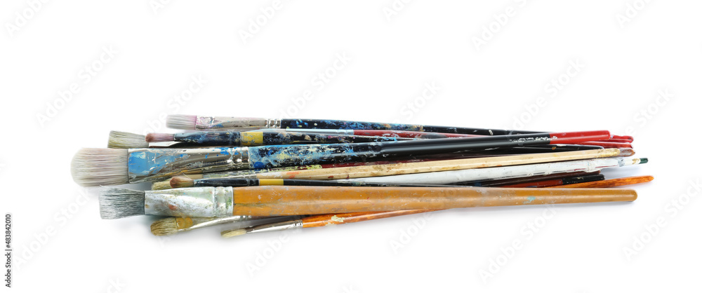 Obraz premium Set of paintbrushes on white background. Art supplies