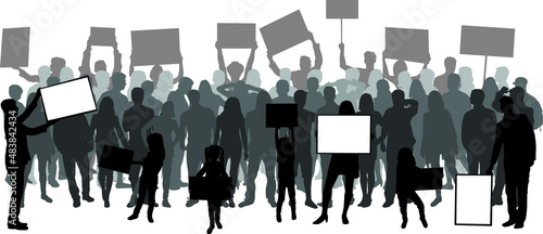 Manifestation - a group of people protesting.