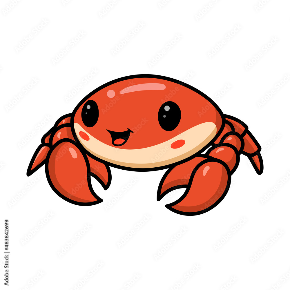 Fototapeta premium Cute little orange crab cartoon