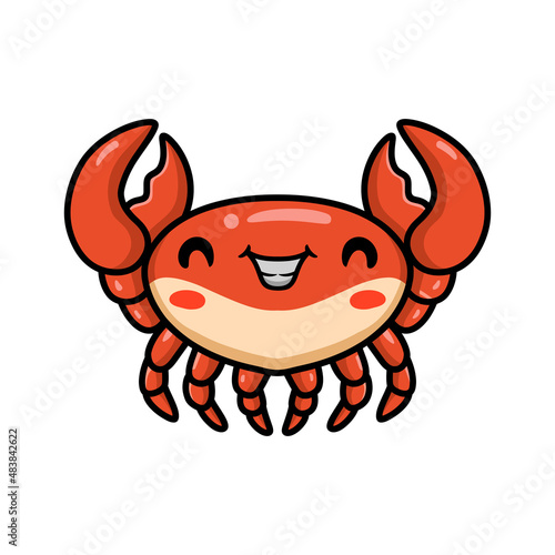 Cute little orange crab cartoon
