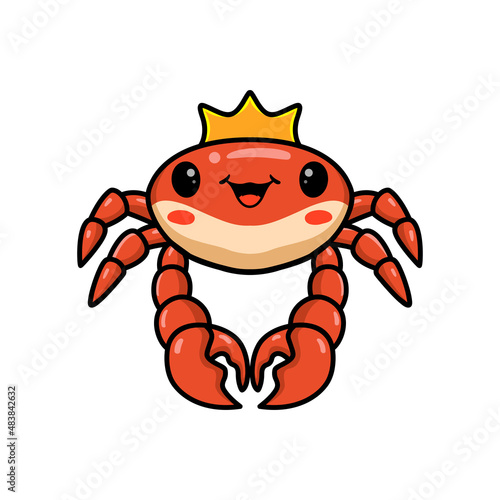 Cute little crab king cartoon