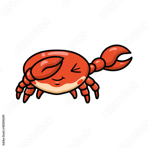 Cute little crab cartoon dabbing