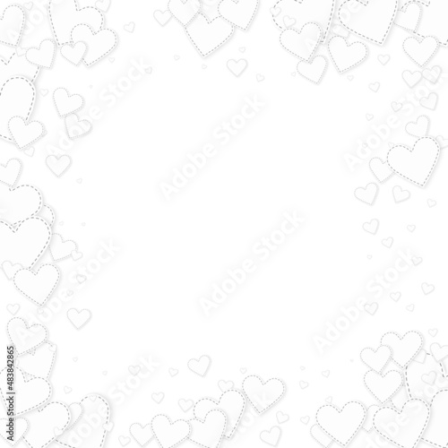White heart love confettis. Valentine's day frame © Begin Again