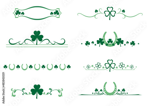 A set of St Patricks Day Shamrock and horse shoe dividers
