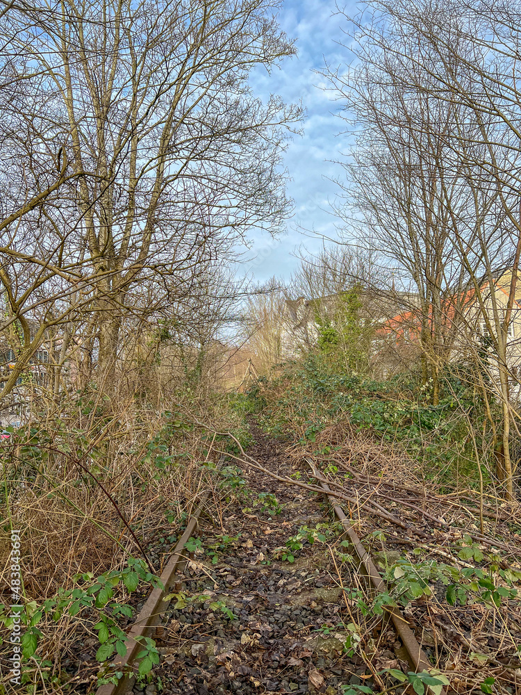 old railroad tracks in Flensburg, Schleswig Holstein, Germany old railroad tracks in Flensburg, Schleswig Holstein, Germany