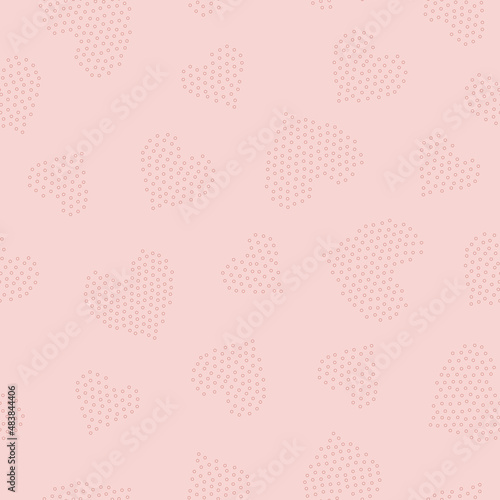 Seamless pattern of bubbles and hearts in pastel tones. Vector illustration, digital background, surface design © Dainora Mlynske