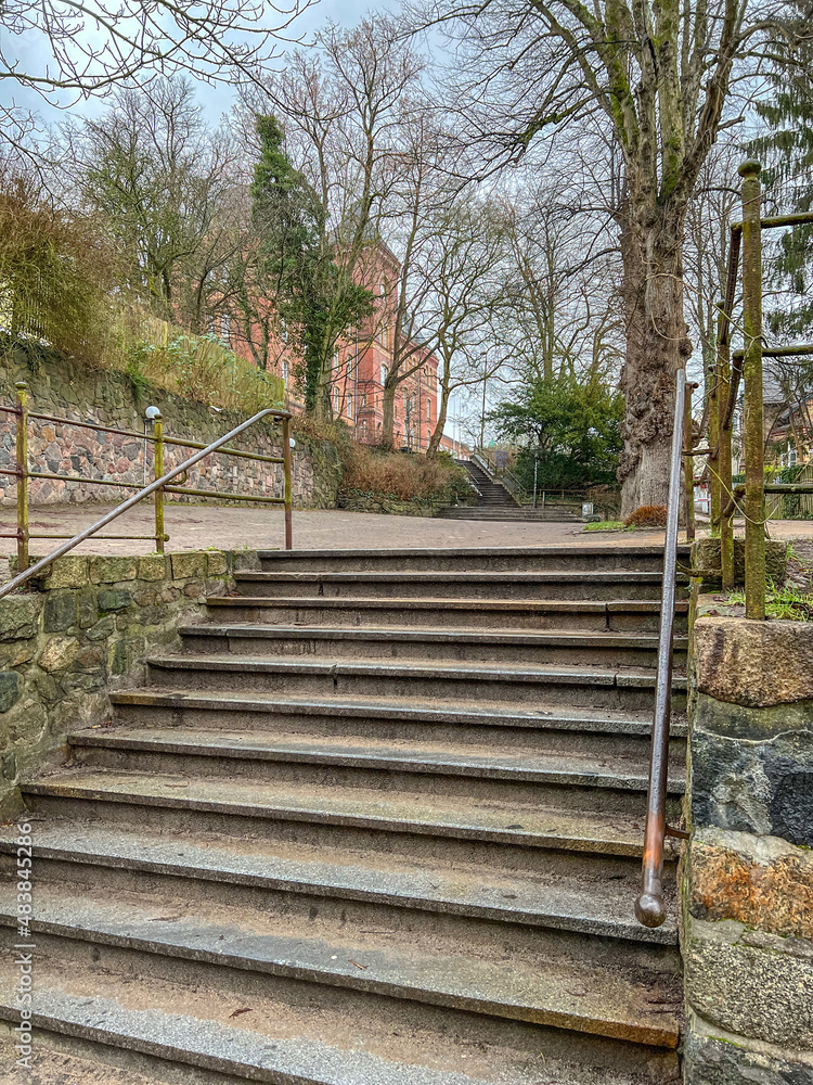 park in front of old prison in Flensburg, Schleswig Holstein, Germany