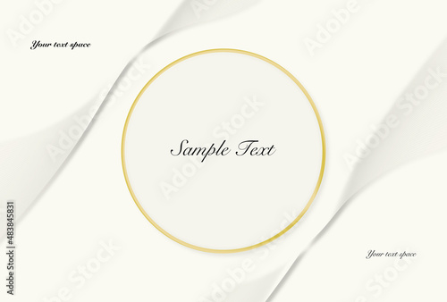 フレーム素材　サークルとラインアート　ホワイト