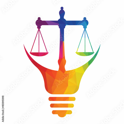 Law logo vector with judicial balance. Logo vector for law, court, justice services and firms.