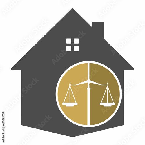 Law House Logo Design. Property Law Logo, Real estate and law symbol.