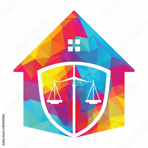 Law House Logo Design. Property Law Logo, Real estate and law symbol.
