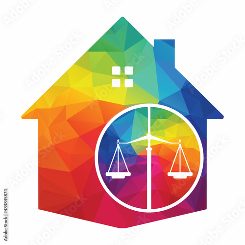Law House Logo Design. Property Law Logo, Real estate and law symbol.