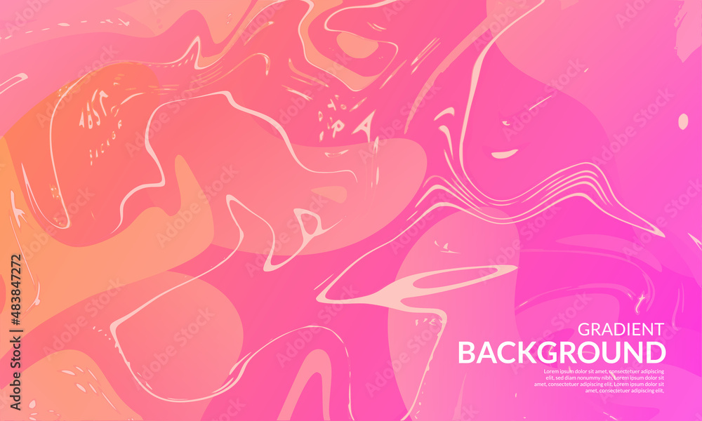 Abstract Colorful liquid background. Modern background design. gradient color. Pink Dynamic Waves. Fluid shapes composition. Fit for website, banners, wallpapers, brochure, posters