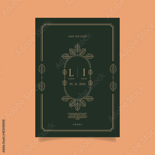 Flat design formal wedding invitations. - Vector.