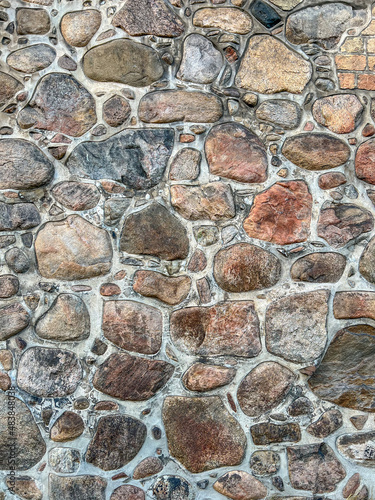 Stone wall, old facade of St. Johns church, Flensburg, Schleswig Holstein, Germany
