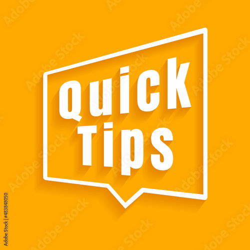 Quick helpful tips orange background. - Vector.