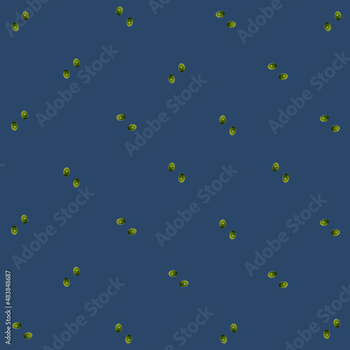 Colorful fruit pattern of fresh passion fruit on blue background. Top view. Flat lay. Pop art design