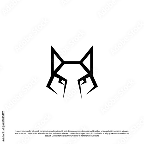 Fox face logo design vector illustration