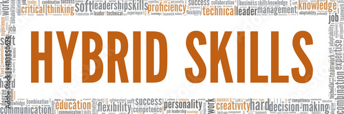 Hybrid Skills conceptual vector illustration word cloud isolated on white background.