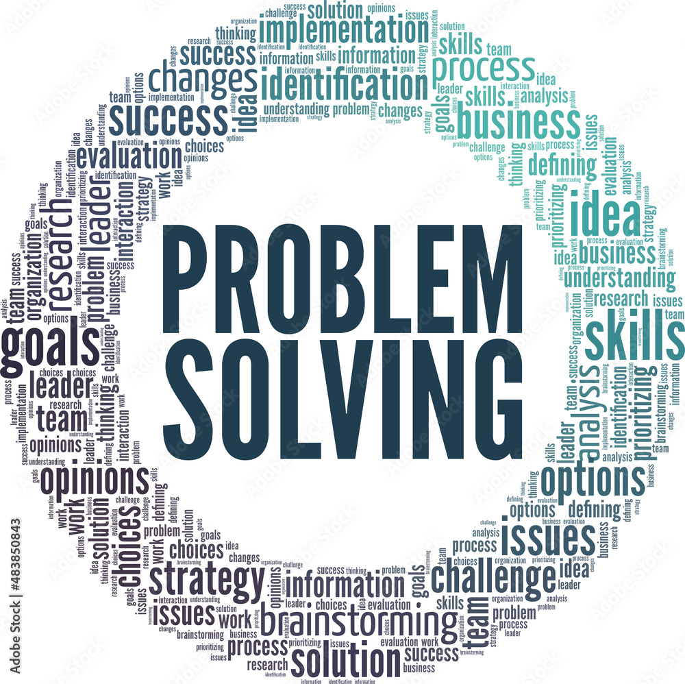 Problem Solving conceptual vector illustration word cloud isolated on white background.