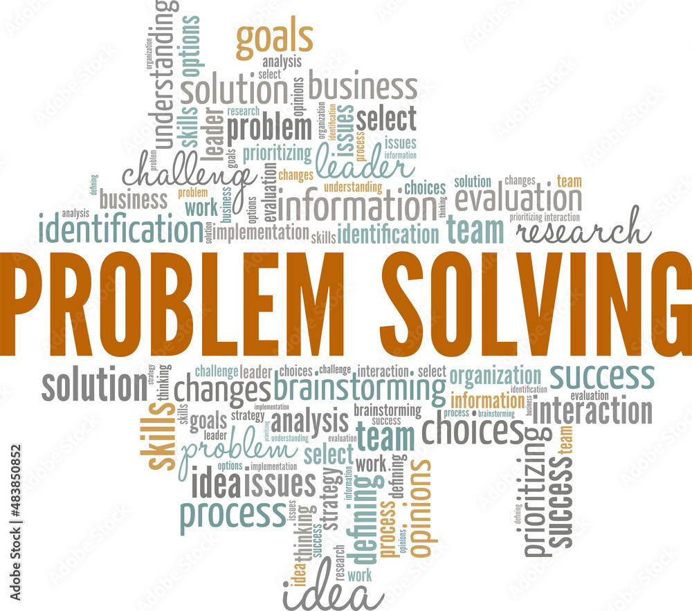 Problem Solving conceptual vector illustration word cloud isolated on white background. Problem Solving conceptual vector illustration word cloud isolated on white background.