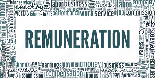 Remuneration conceptual vector illustration word cloud isolated on white background.