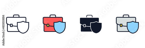 Insurance business icon symbol template for graphic and web design collection logo vector illustration