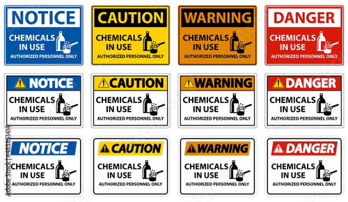 Danger Chemicals In Use Symbol Sign On White Background