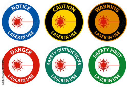 Danger Laser In Use Symbol Sign On White Background