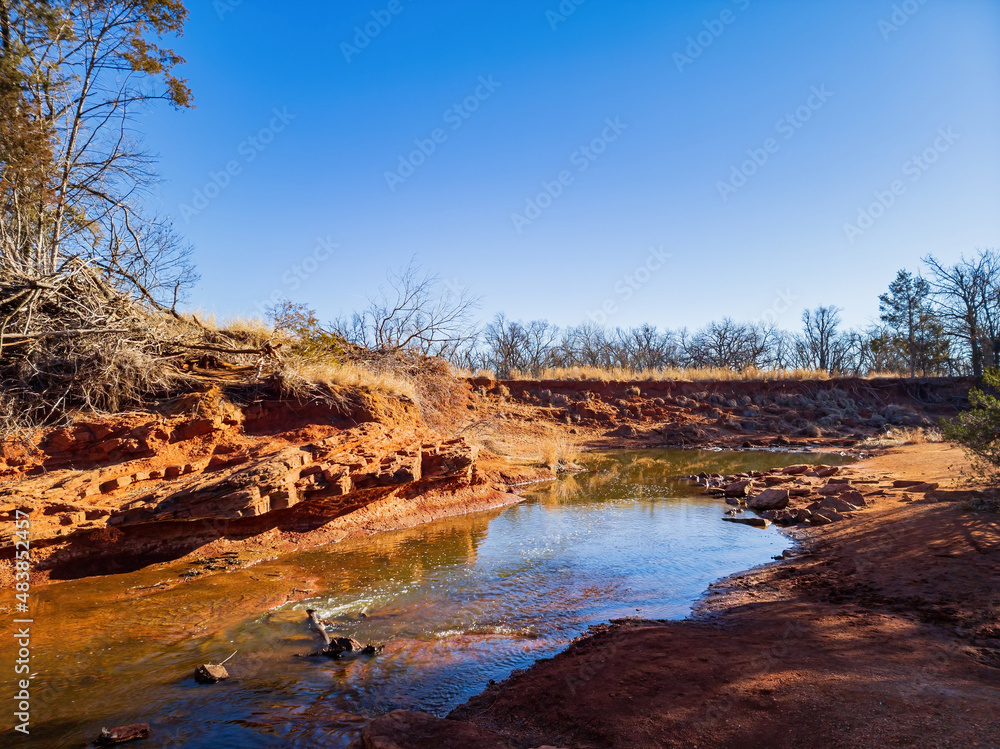 Sunny view of river landscape of Martin Park