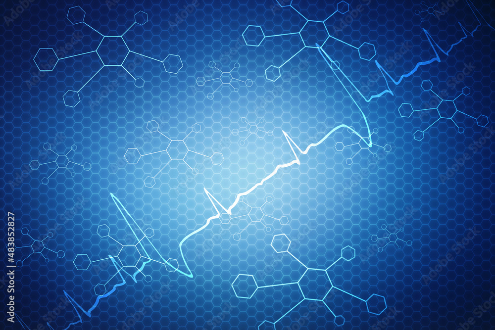 DNA structure, Genetics and medical science concept, Concept of biochemistry with Dna molecule on abstract medical background DNA structure, Genetics and medical science concept, Concept of biochemistry with Dna molecule on abstract medical background