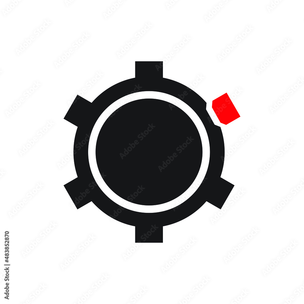 Broken cog icon design isolated on white background