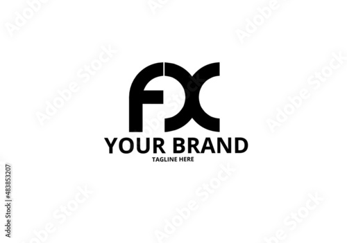 fx xf f x initial letter logo
