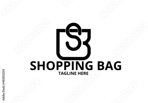 sb shopping bag initial letter logo.sb bs b s letter logo photo