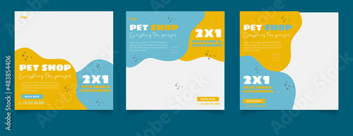 Pets shop social media post  template 