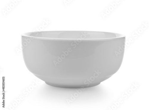 Canvas-taulu Bowl. Empty white ceramic bowl on white background