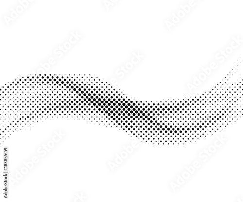 Gradient Halftone dots wave abstract background. Data technology wave background. 