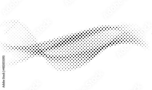 Gradient Halftone dots wave abstract background. Data technology wave background. 