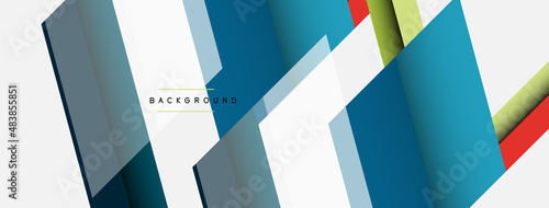 Vector background. Abstract overlapping color lines design with shadow effects. Illustration for wallpaper banner background or landing page