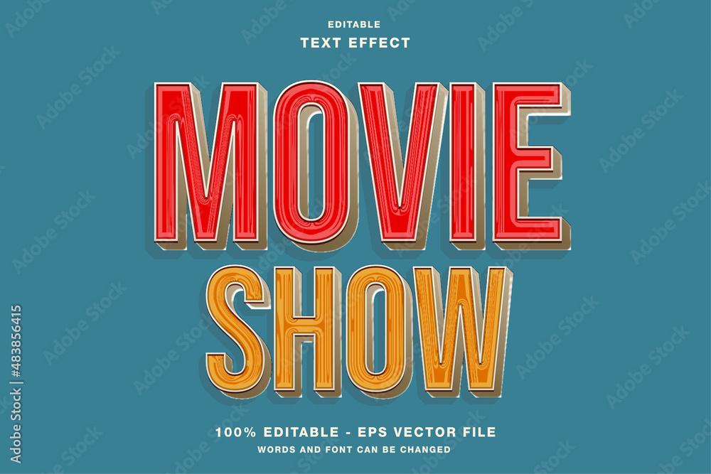 Movie Show Retro Style Editable Text Effect