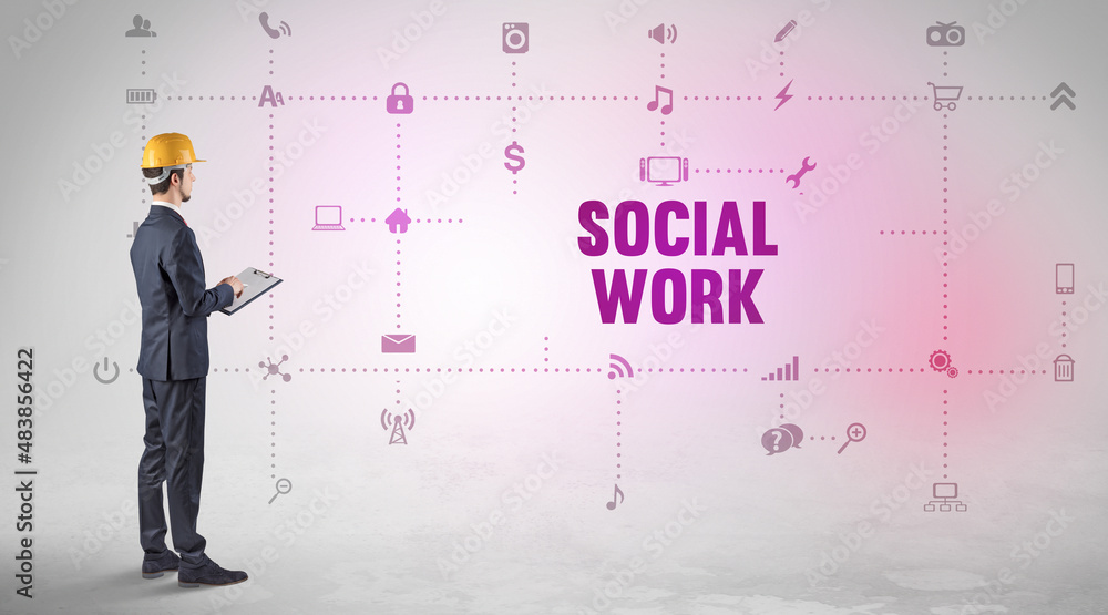 Engineer working on a new social media Engineer working on a new social media