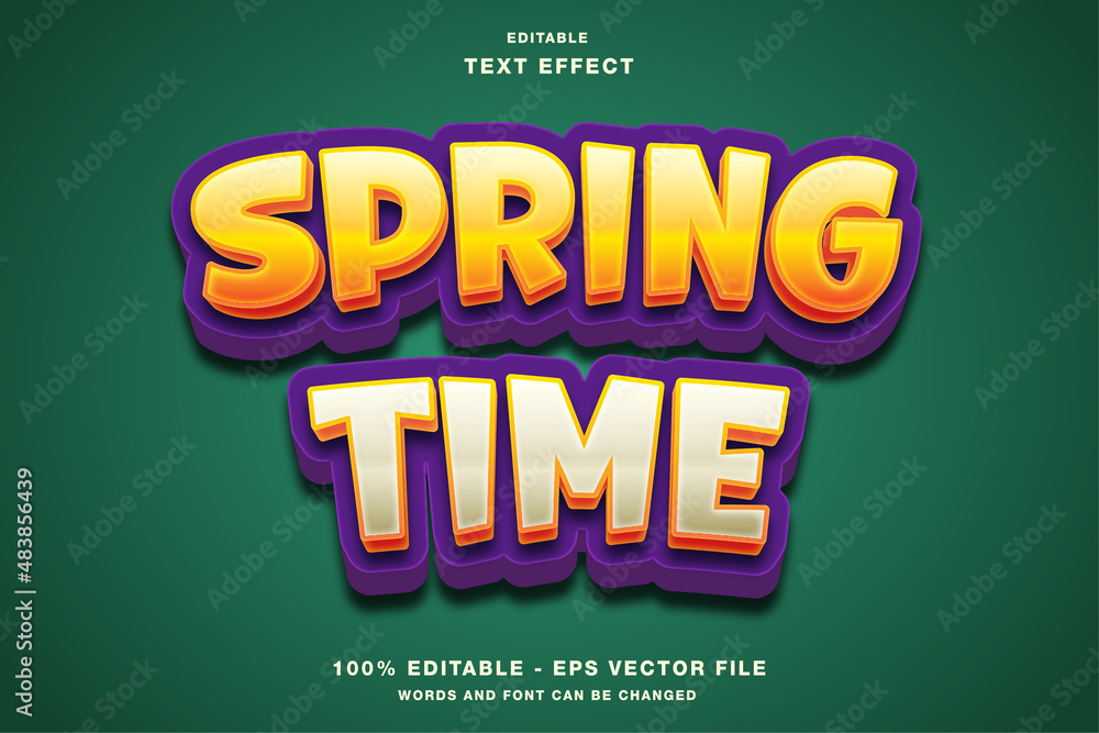 Spring Time 3D Editable Text Effect