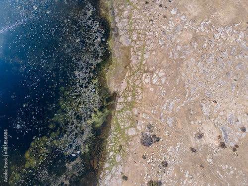 Aerial landscape from the drone - coastline mexico, queretaro