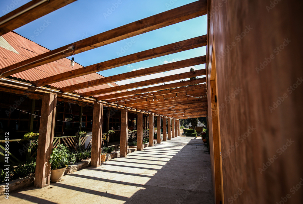 Fototapeta premium Cabaña con muelle, morelia Zirahuén mexic