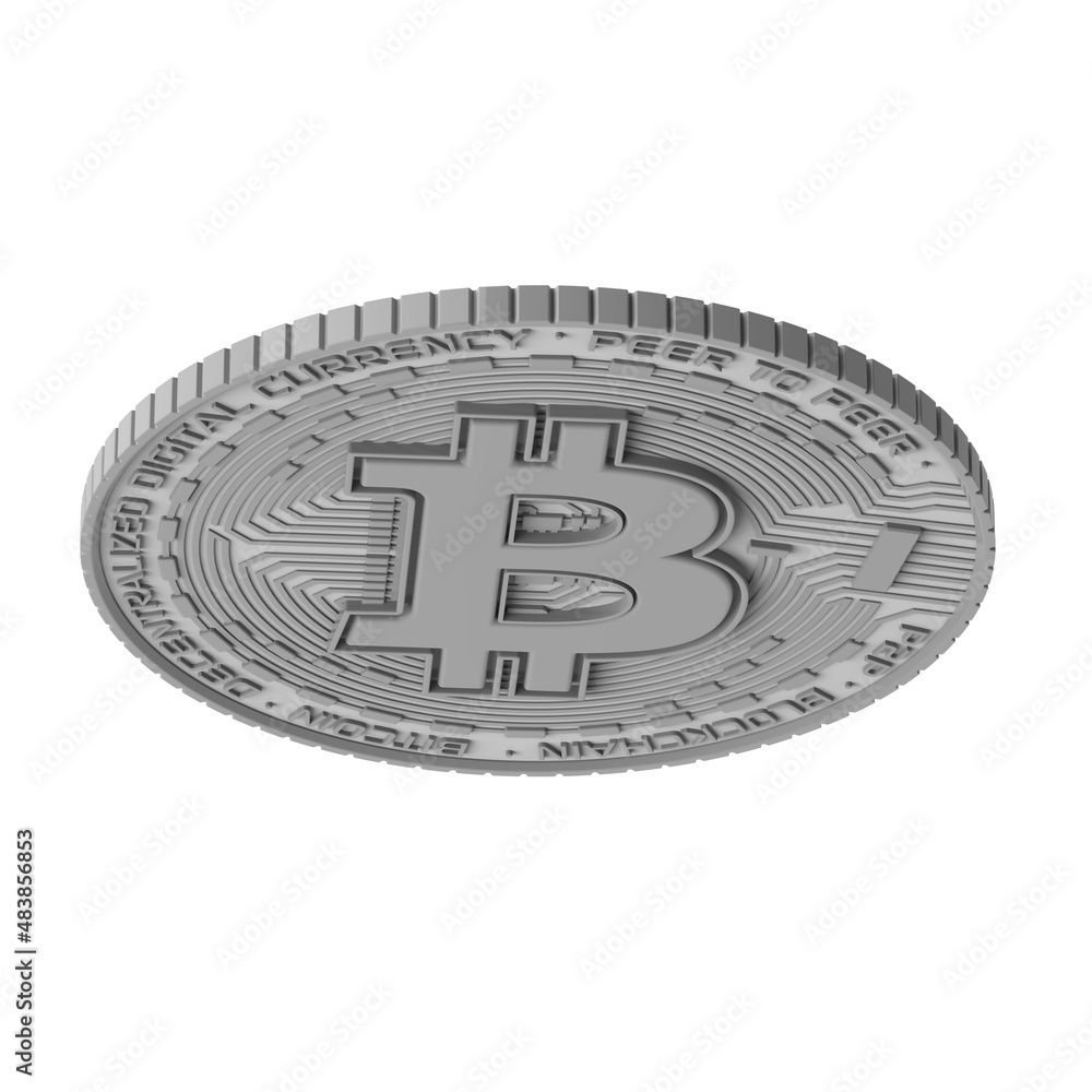 bitcoin coin isolated on white background illustration