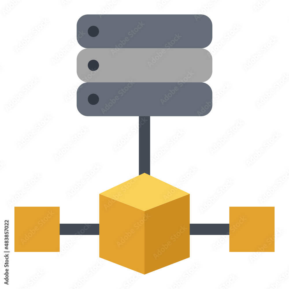 Data Server Blockchain flat icon Data Server Blockchain flat icon