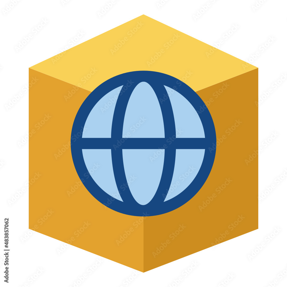 Blockchain Website with Globe flat icon Blockchain Website with Globe flat icon